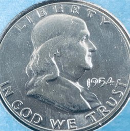 1954 FRANKLIN SILVER HALF DOLLAR COIN