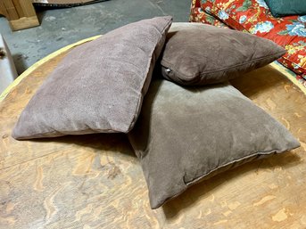 Three Gray/Taupe Throw Pillows