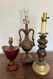 Three Decorative Tabletop Lamps