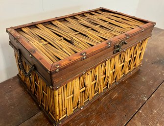 Small Bamboo And Rattan Storage Chest