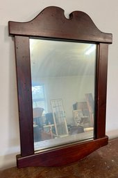 Vintage Mirror In Dark Wooden Frame