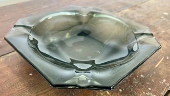 Vintage Mid-Century Gray Glass Ashtray