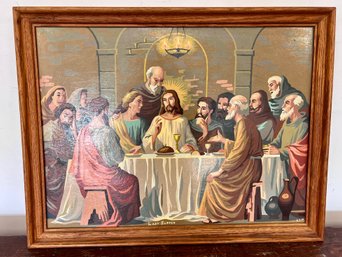 Vintage Framed Last Supper Paint By Number