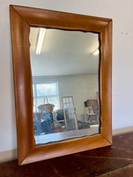 Mirror In Wooden Frame With Scalloped Inner Edge