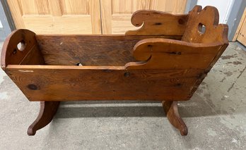 Antique Wooden Rocking Cradle