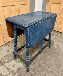 Vintage Blue Gate Leg Drop Leaf Table