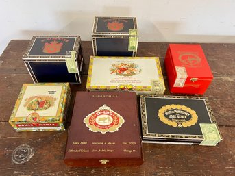 Collection Of Vintage Cigar Boxes