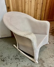 Vintage White Wicker Rocker