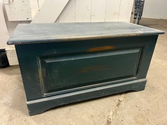 Small Rustic Blue Pine Blanket Chest