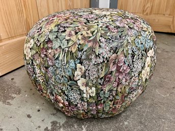 Floral Tapestry Pouf Ottoman