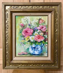 Framed And Signed Floral Still Life Painting