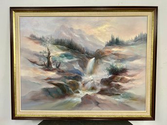 Framed And Signed Landscape Painting On Canvas By Paul Rubens