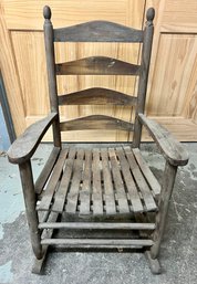 Antique Ladderback Rocking Chair