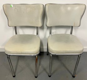 Two Chrome And Vinyl Dinette Chairs