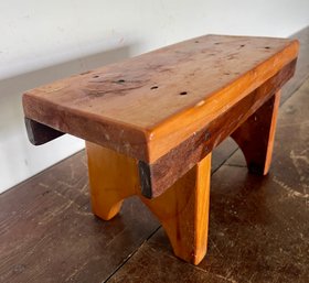 Vintage Primitive Wooden Footstool