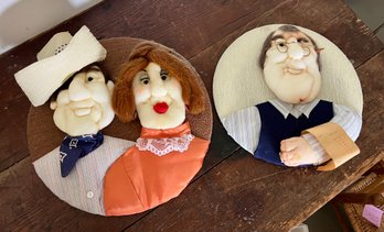 Pair Of Vintage Soft Sculpture Caricatures