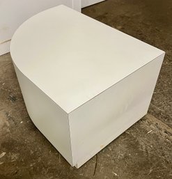 White Laminate Curved Plinth Or End Table