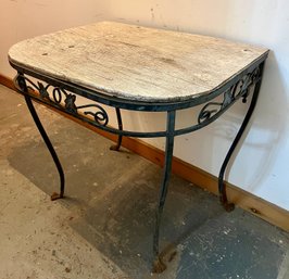 Vintage Salterini Style Metal Console Table With Maple Leaf Design