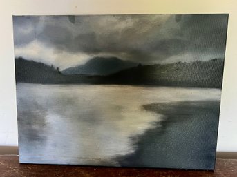Unsigned Landscape Painting On Stretched Canvas