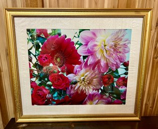 Floral Photographic Print, Matted And Framed