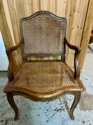 French Louis XV Style Armchair With Caned Back And Seat