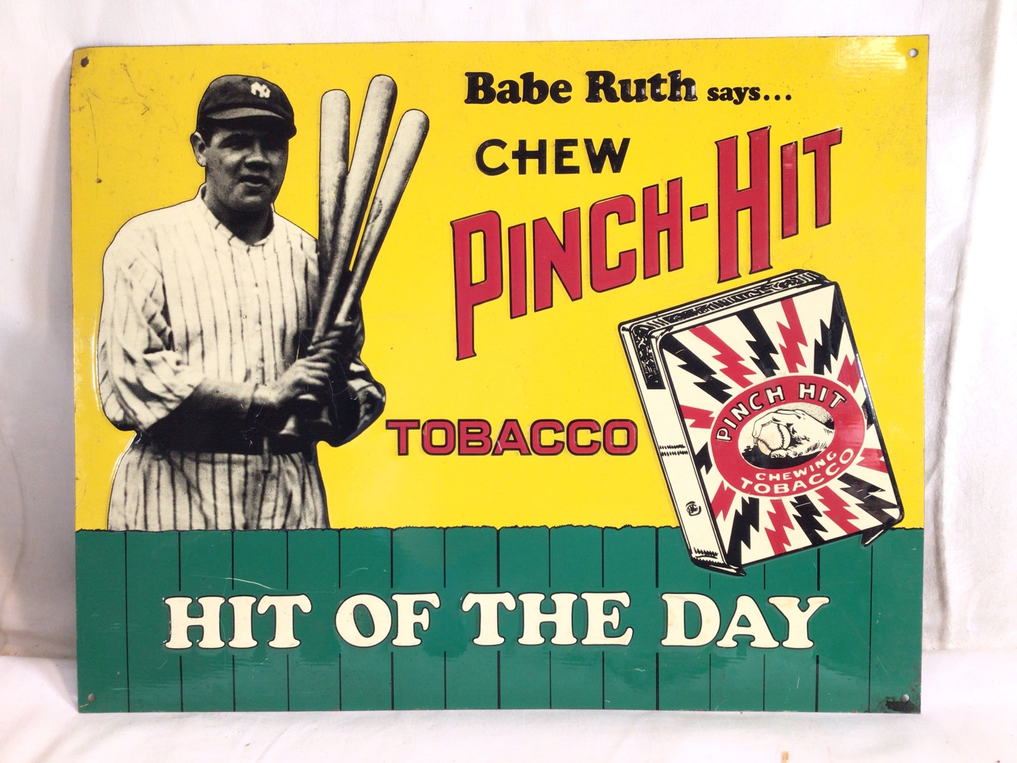 Vintage Metal Babe Ruth Tobacco Advertising Sign - 11 In X 14 In #14941 ...