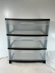 Plastic Sterilite 3 Drawer Cart On Wheels