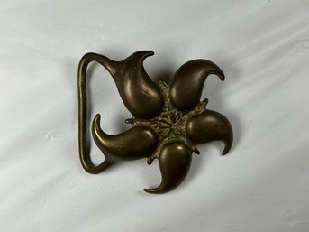 Solid Brass Sun Belt Buckle
