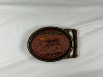 Unicorn Solid Brass Belt Buckle
