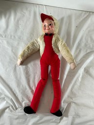 Little Red Doll With Fur Arms And Hood