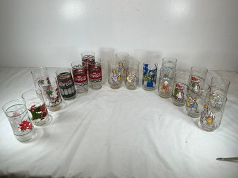 19 Vintage  Vintage Holly Hobbie Coca-Cola Drinking Glasse And Tiffany-style Stained Glass Coca-Cola Glasses