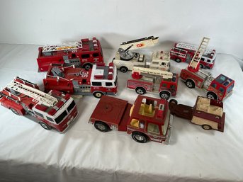 9 Fire Trucks Tonka, Nylint And Other Makers