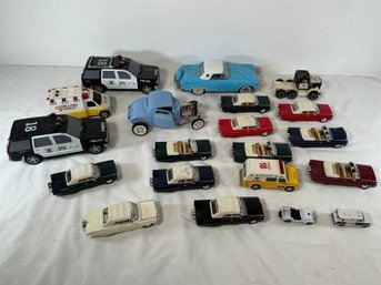 20 Vintage Diecast Model Cars, Many From Franklin Mint And Danbury Mint.