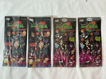 Four Vintage 1996 Mello Smello Space Jam Removable Stickers Packs