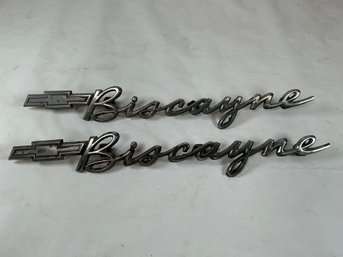 Vintage 1961-1962 Chevrolet Biscayne Quarter Panel Emblems