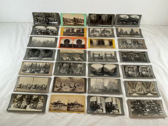 27 Antique Stereoview Cards - Nature And Architecture - See Photos