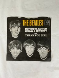 Vintage 7-inch Vinyl Record Single Sleeve Only - The Beatles - Do You Want To Know A Secret / Thank You Girl