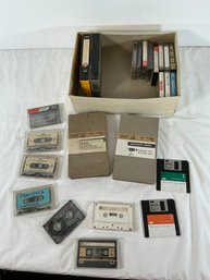 Collection Of Recorded Cassette Tapes, VHS And Diskettes