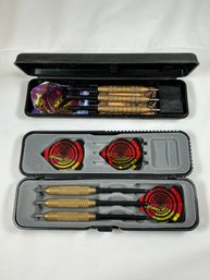 Accudart Steel Tip Dart Set, Includes Brass Barrels, Shafts, Flights, In Two Protective Carrying Cases