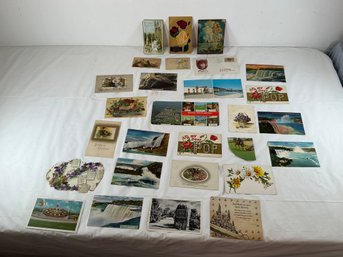 28 Vintage And Antique Postcards, Holiday Greetings, Scenic Views, And Floral Designs