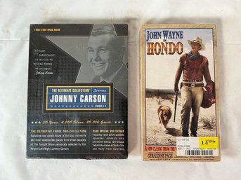 Johnny Carson 3 DVD Set And Jih. Wayne VHS Both Sealed