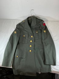 Vintage US Army Green Class A Dress Uniform Jacket, Size 36L