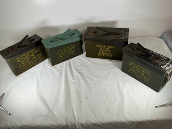 4 Vintage Ammo Boxes