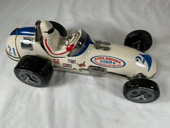 Vintage 1970 Ezra Brooks Whiskey Decanter Shaped Like An Indy Race Car.