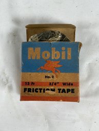 Vintage Mobil No. 2 Friction Tape Box Featuring The Iconic Pegasus Logo - Tape Roll Still In Plastic