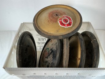 6 Vintage Official Soap Box Derby Wheels Featuring Hard Rubber Tires