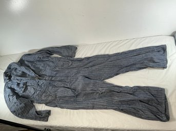 Vintage Sears Work Clothing Blue Herringbone Twill Work Coveralls Size 42 R