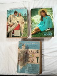 3 Vintage Montgomery Ward And Sears, Roebuck And Co. Catalogs