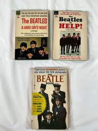 Vintage Paperback Books Featuring The Beatles, A Hard Day's Night, Help!, The Beatle Book