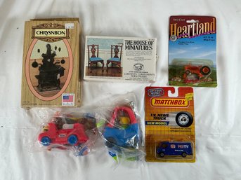 Various Vintage Items, Including A Chrysnbon Miniature Wood Stove Kit, Little Tikes Toys, Etc
